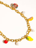 Positano 18K Gold Non-Tarnish Fruit Charm Necklace