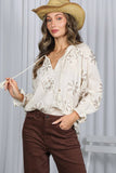 3D Floral Karlie 100% Cotton Blouse (2 Colors!)