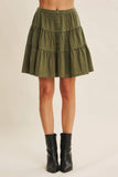 Mineral Washed Linen Blend Skirt