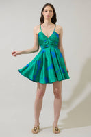 Morgany Floral Cerese Flare Mini Dress