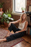 Polka Dot Scuba Barrel Pants (Black or Cream)