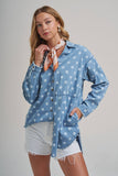 Melodie Chambray Polka Dot Top