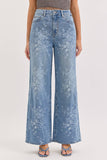 High Rise Lace Sparkle Wide Leg