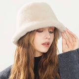 Fluffy Faux Fur Bucket Hats
