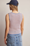 Knit Stripe Sleeveless Top (Peach Blue or Sage Lemon)