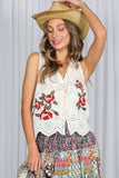 Eyelet Boho Embroidery Cotton Vest