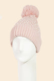 Pearl Studded Pom Beanie