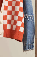 Checker Denim Cardigan