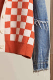 Checker Denim Cardigan