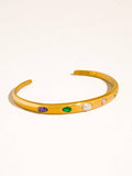 Juneau 18K Gold Non-Tarnish Multicolor CZ Bangle