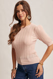 Clea Textured Top (Blush, Oatmeal, Powder Blue)