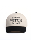 HALLOWEEN BADDEST WITCH IN TOWN Embroidery Two Tone Hat (Orange or Black)
