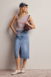 Knit Stripe Sleeveless Top (Peach Blue or Sage Lemon)
