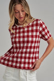 Cash Gingham Sweater (Olive or Red)