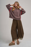 Lace Balloon Pants: Vintage Mocha