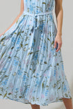 Leida Floral Pleated Midi Dress