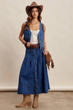 Maisy Button-Front Denim Vest