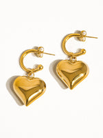 Viona 18K Non-Tarnish Dangle Heart Earring