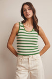 Striped Crochet Knit Tank (Navy or Green)