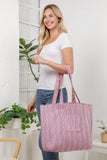 Pink Floral Quilted Cotton Tote Bag
