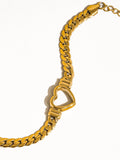 Tessa 14K Non-Tarnish Heart Snake Chain Necklace