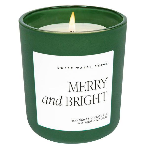 Merry and Bright 15 oz Soy Candle, Matte - Home Decor