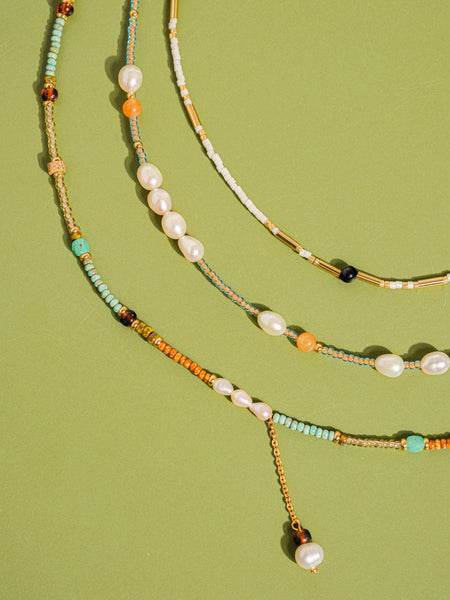 18K Handmade  Bohemian Beaded Stack Necklaces