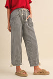 Denim Striped Parachute Pants