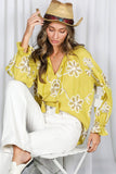 3D Floral Karlie 100% Cotton Blouse (2 Colors!)