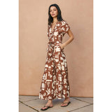 Sun & Clay Collared Button Front Jumpsuit