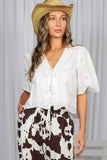 Gracie 100%Cotton Eyelet Lace Top