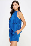 Pleated Alana Romper (Fuchsia or Marine Blue)