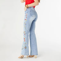 EverStretch Flower Embroidered Flare