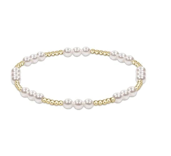 Classic Joy Pattern Bead Bracelet - Pearl