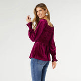 Lulu Pleated Velour Top