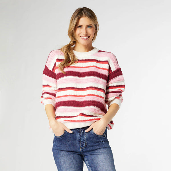 Paloma Textured Stripe Candy Sweater