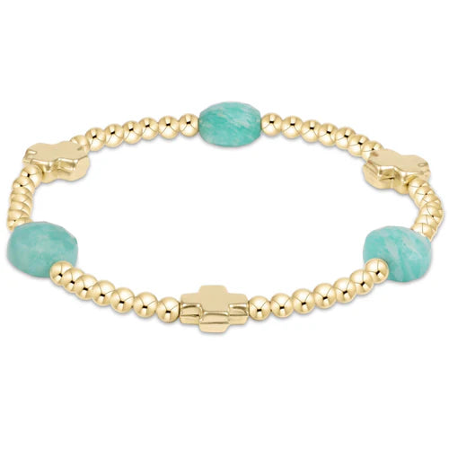 enewton | Admire Gold Amazonite Signature Cross Bracelet