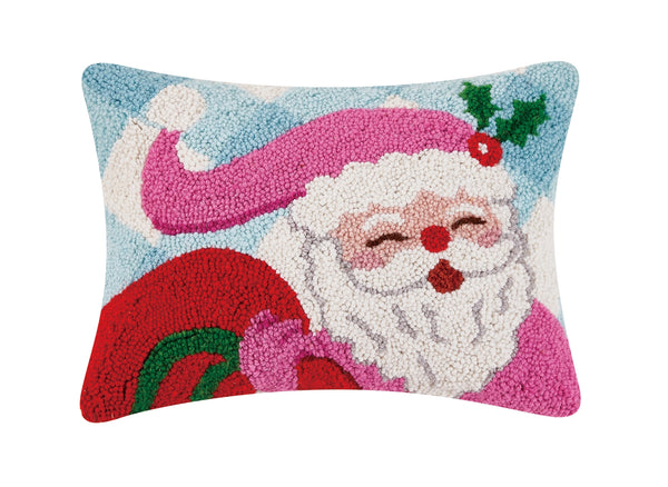 Needlepoint Santa Throw Pillow