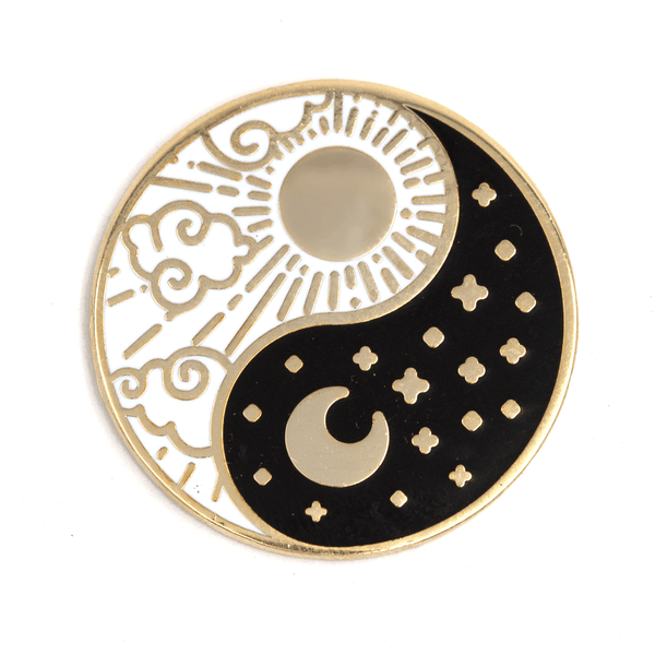 Yin Yang Sun and Moon Enamel Pin