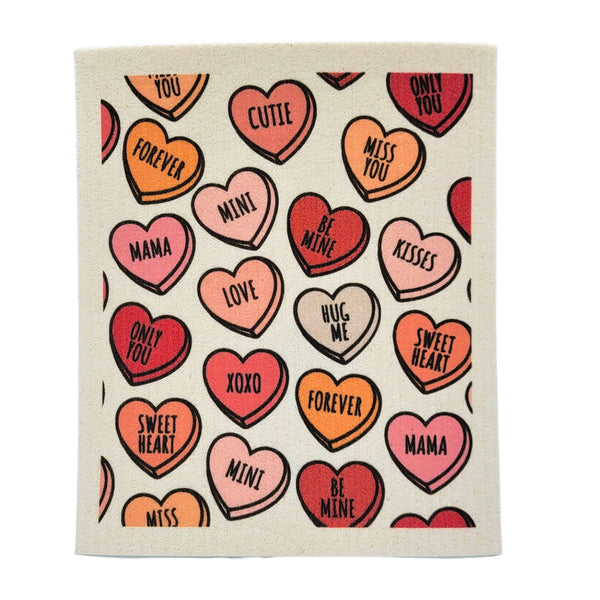 Valentines Hearts Swedish Dishcloth - Valentines Day