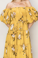 Coralee Puff-sleeve Midi Dress (website exclusive)