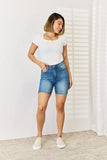 Judy Blue Full Size Tummy Control Bermuda Denim Shorts (exclusively online)