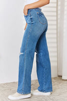 Judy Blue Full Size High Waist Distressed Straight-Leg Jeans (exclusively online)