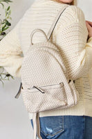 Vegan Leather Woven Backpack