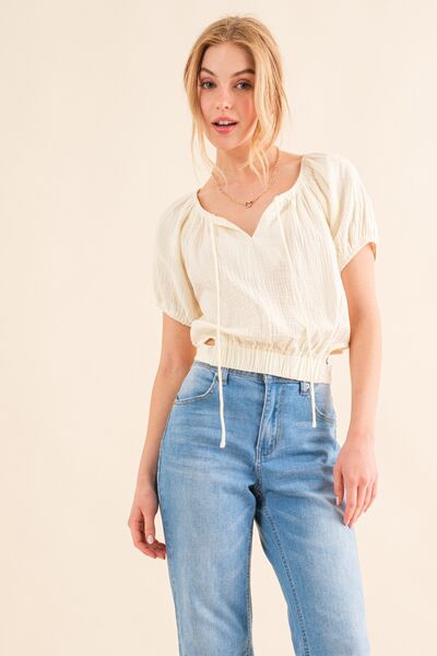 And The Why Cotton Gauze Blouse (online only)