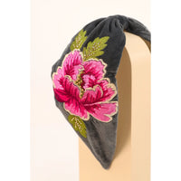 Vintage Floral Velvet Headband