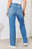 Judy Blue Full Size High Waist Distressed Straight-Leg Jeans (exclusively online)