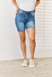 Judy Blue Full Size Tummy Control Bermuda Denim Shorts (exclusively online)