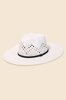 Straw Braided Fedora Hat