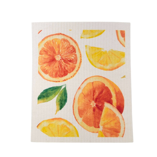 Patterned Orange Swedish Dishcloths - Sponge Clothes